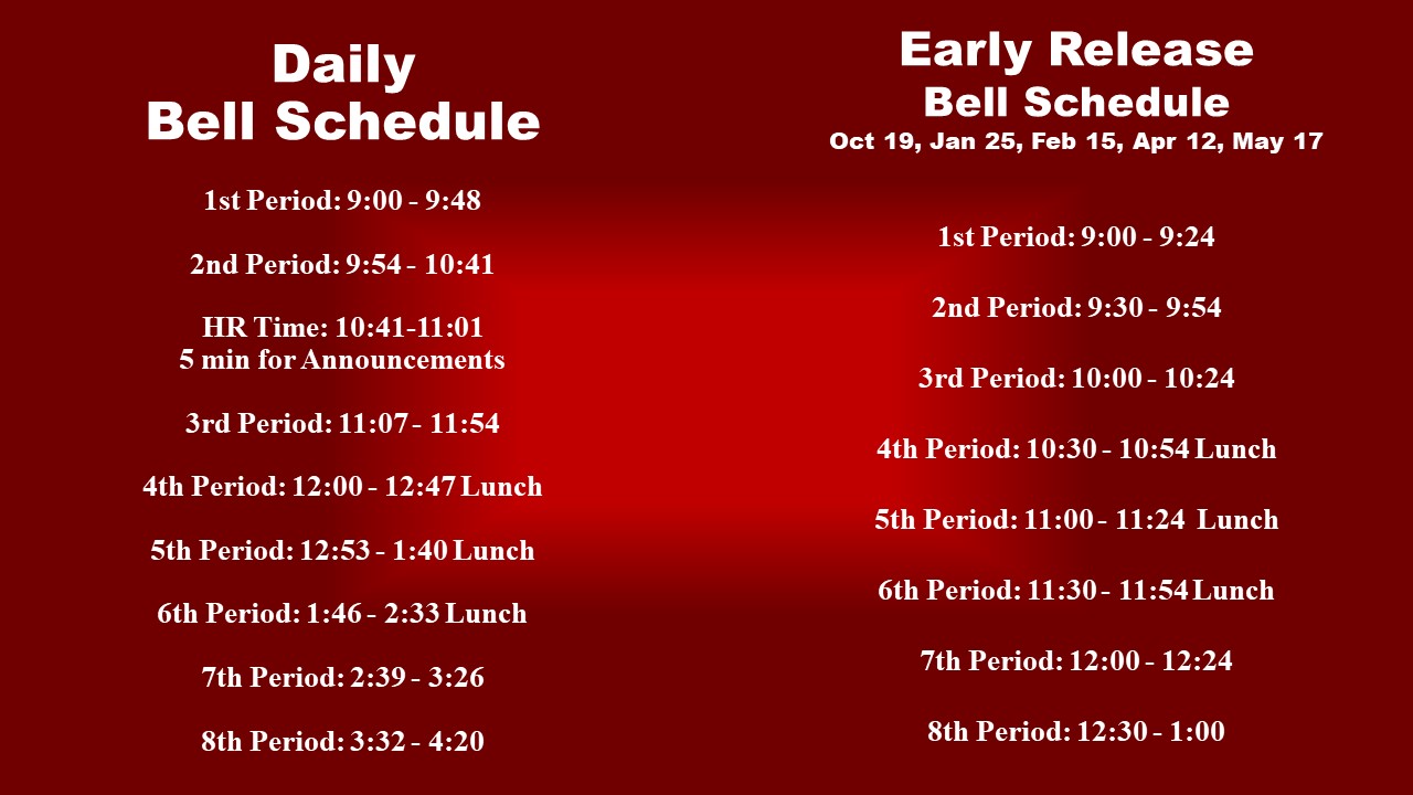 Marshall/MLMS Bell schedule 2022-2023
