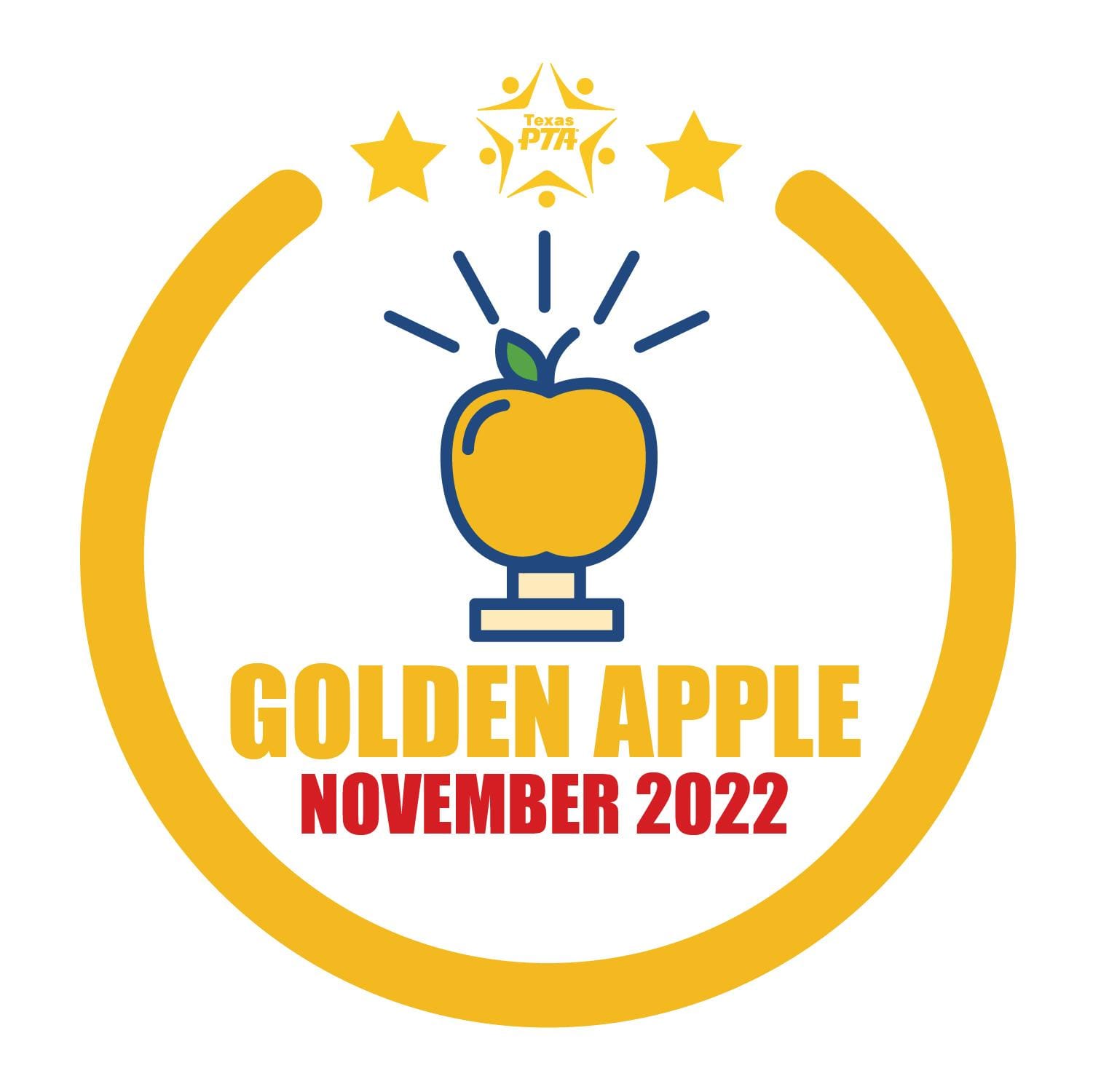 The PTA's  Golden Apple award for November 2022.