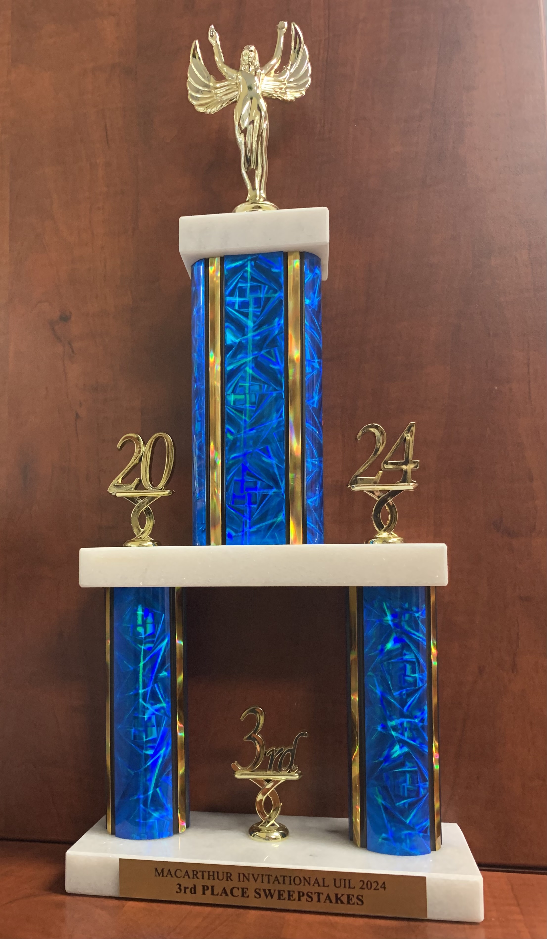 Trophy for invitational UIL 3rd place