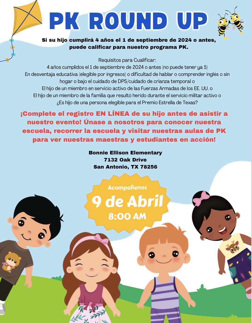 Spanish version of Flyer with copied information about pre K roundup as described in text above