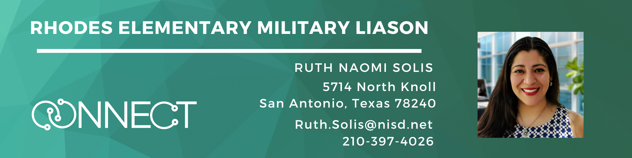 Contact information for Military Liaison which is Ruth Naomi Solis
