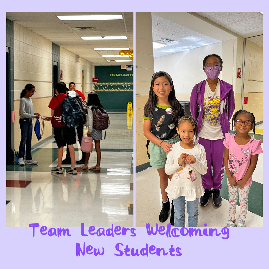Team leaders welcoming new students.
