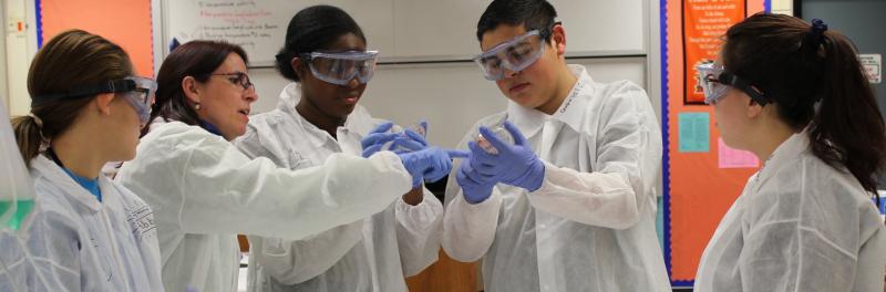 Students in a biology lab