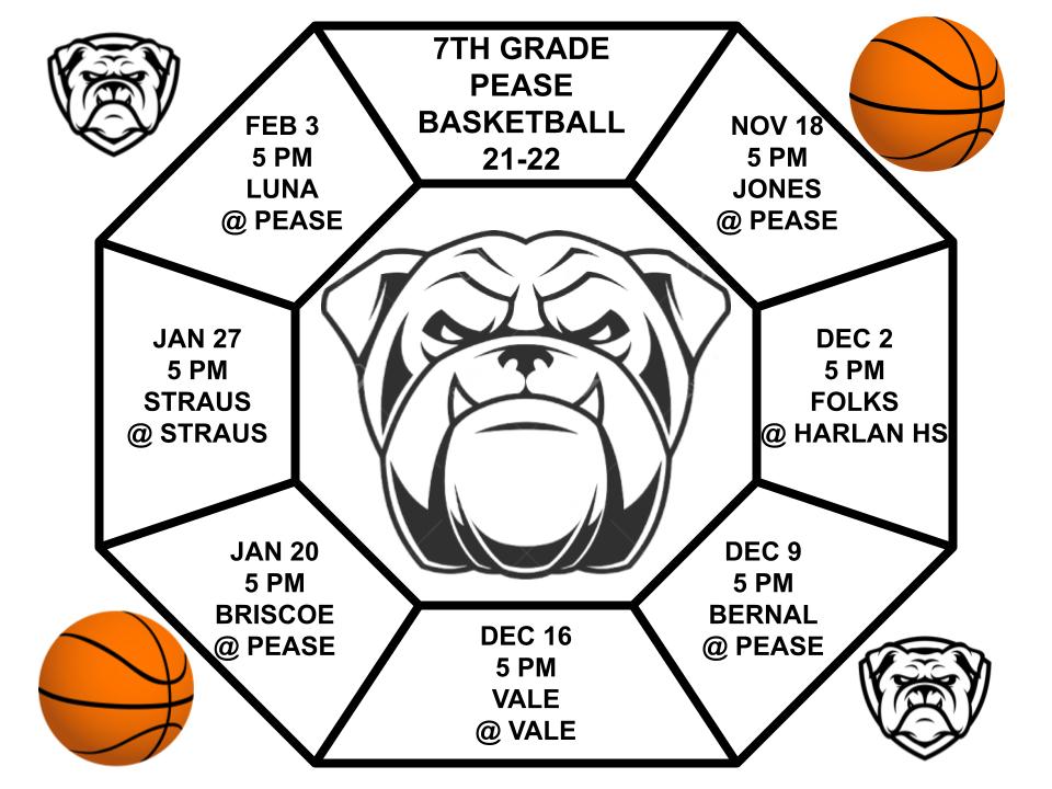 7th Grade Boys' Basketball Schedule