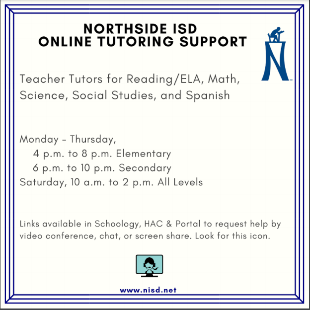 Dates and times of NISD online tutoring