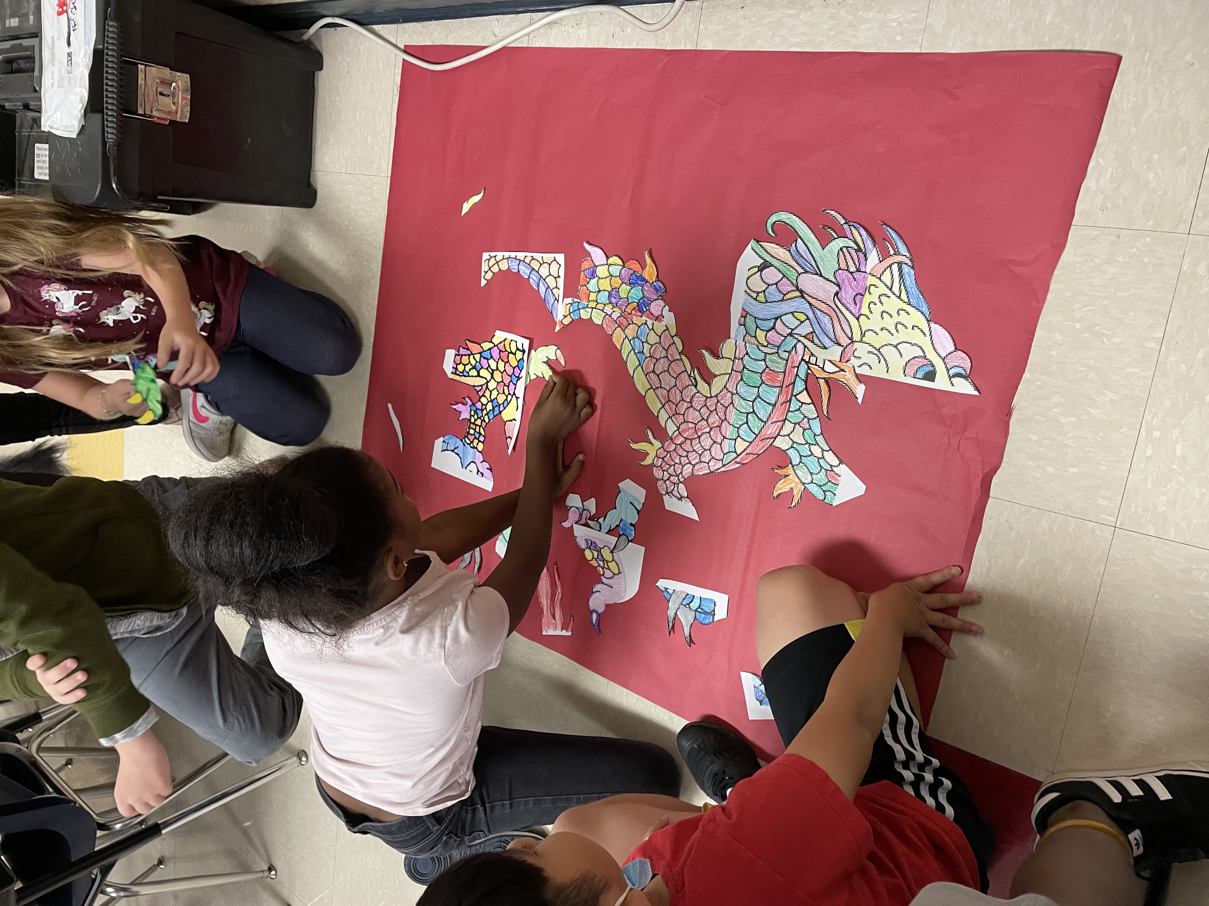 Student putting a puzzle together.