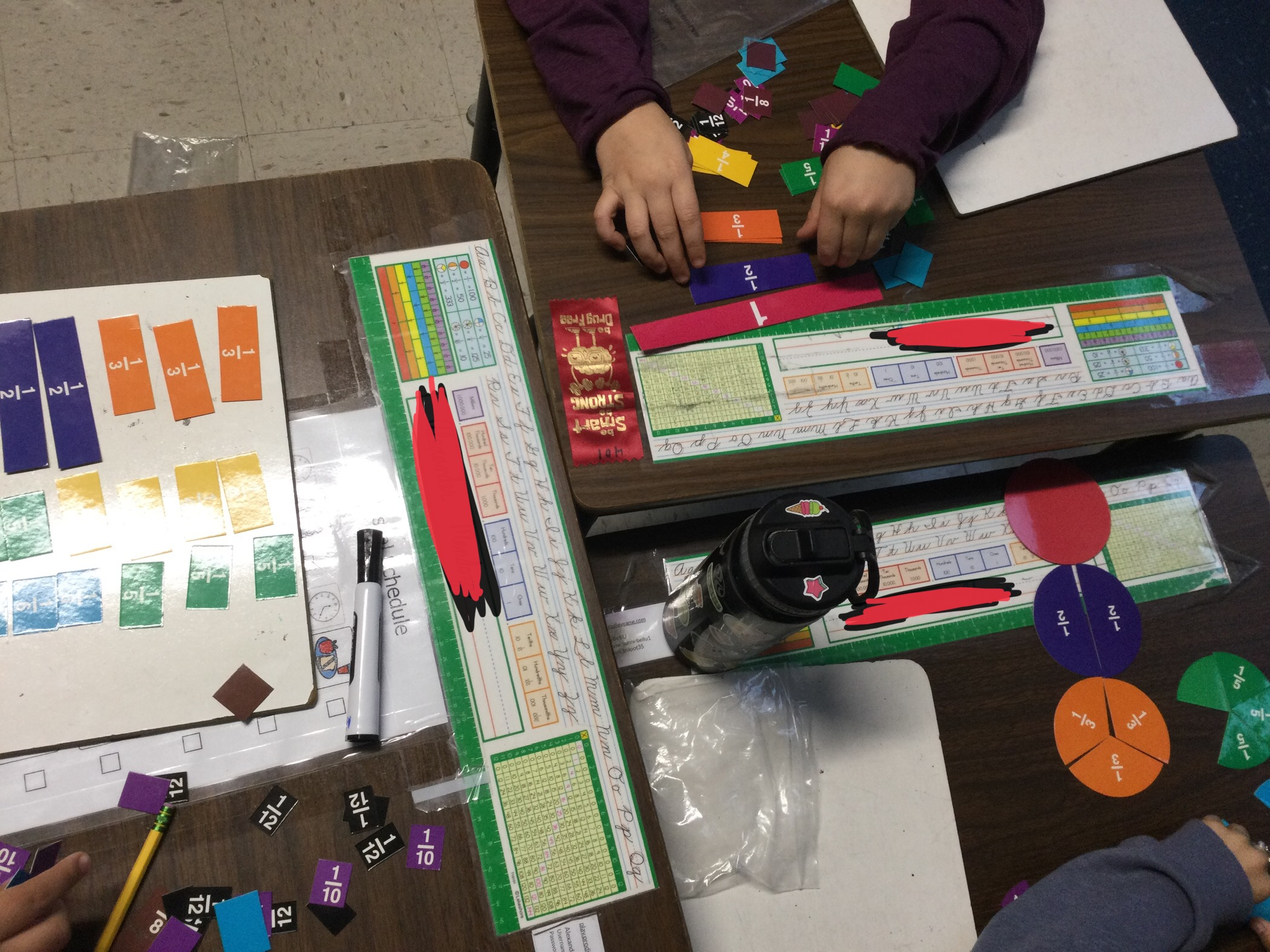 4th Grade students working on fractions