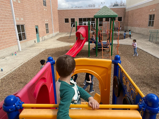 Kinder Students playing at the playground