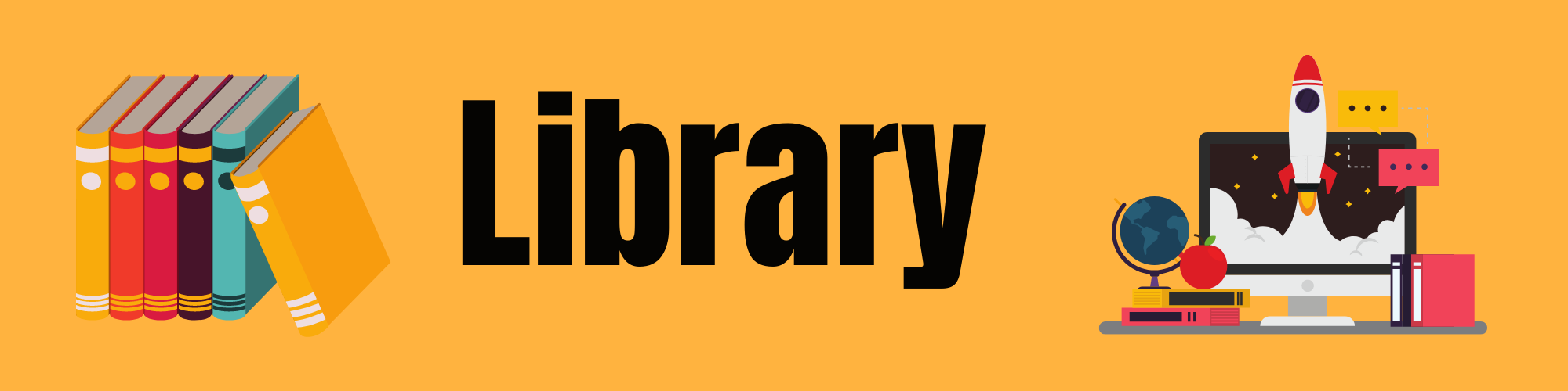 Banner that says Library
