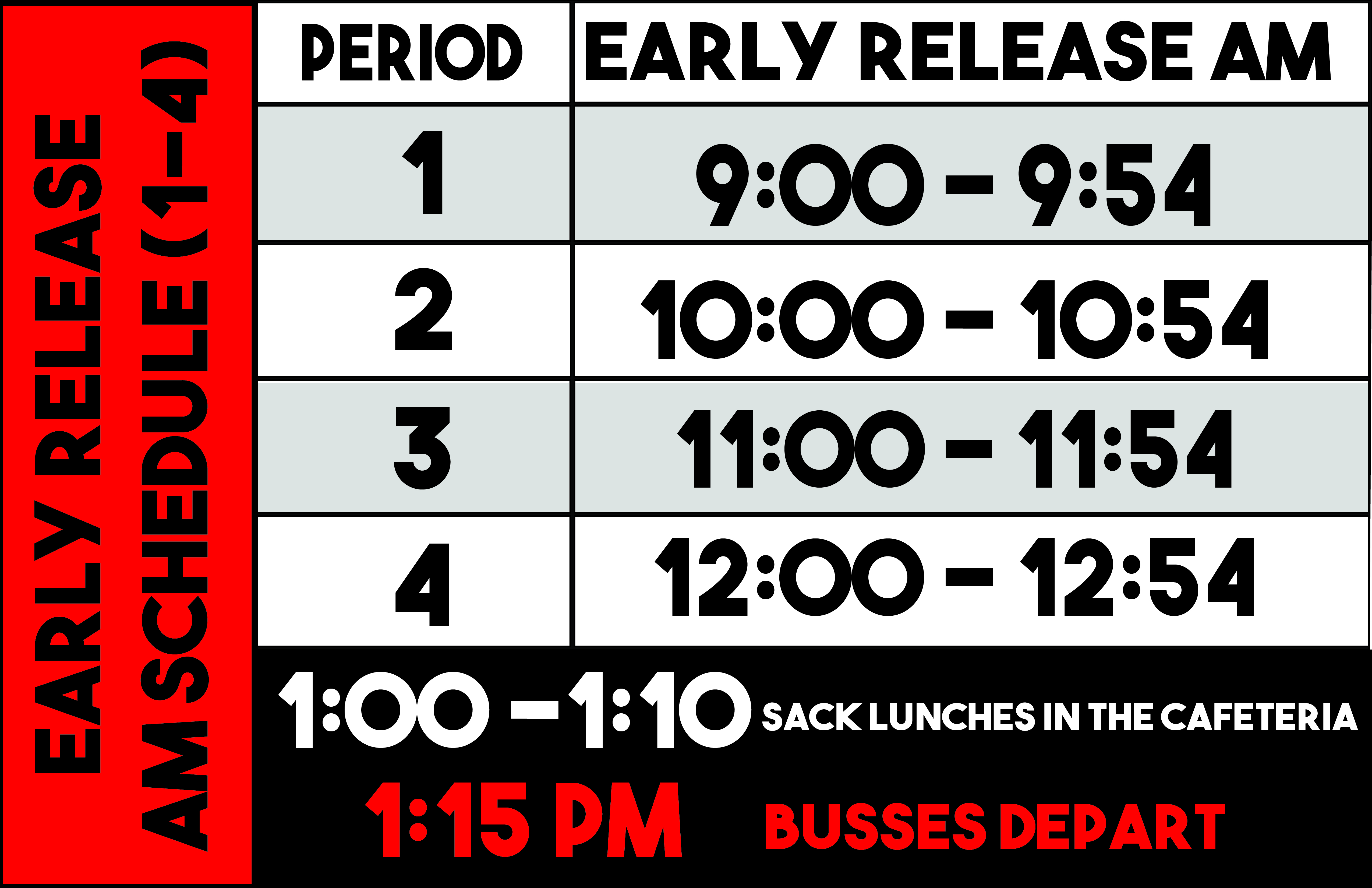 Early Release Schedule-AM