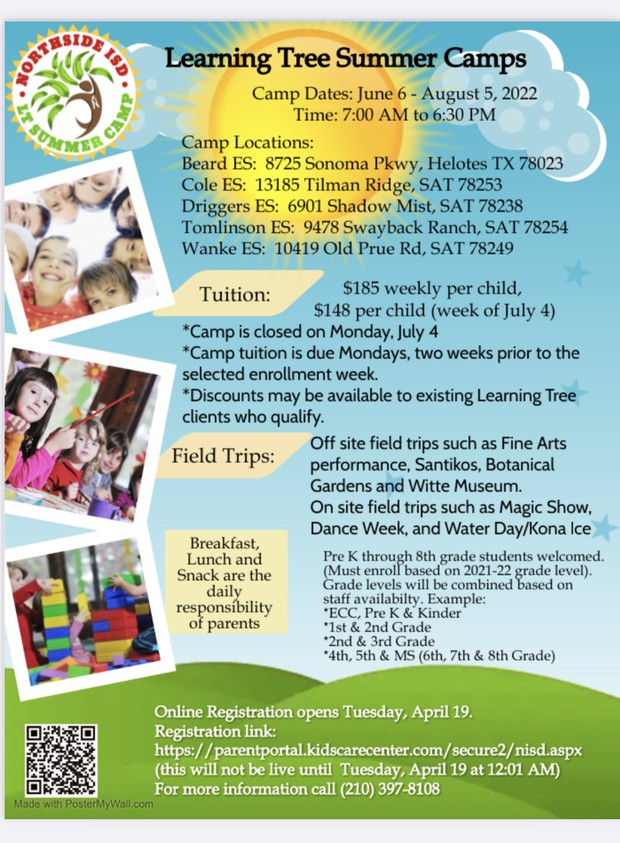 Learning Tree Summer Camp June 6 - August 5 2022