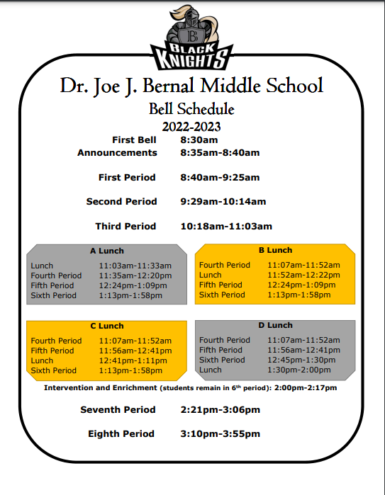 Updated Bell Schedule 