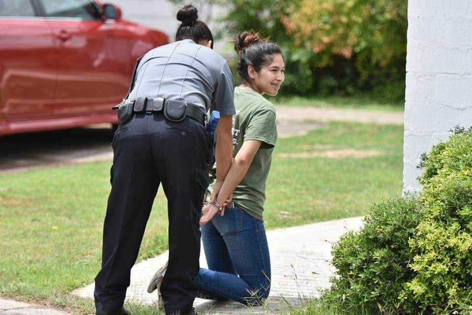 Stevens Law Enforcement Students Practicing Arresting a Suspect