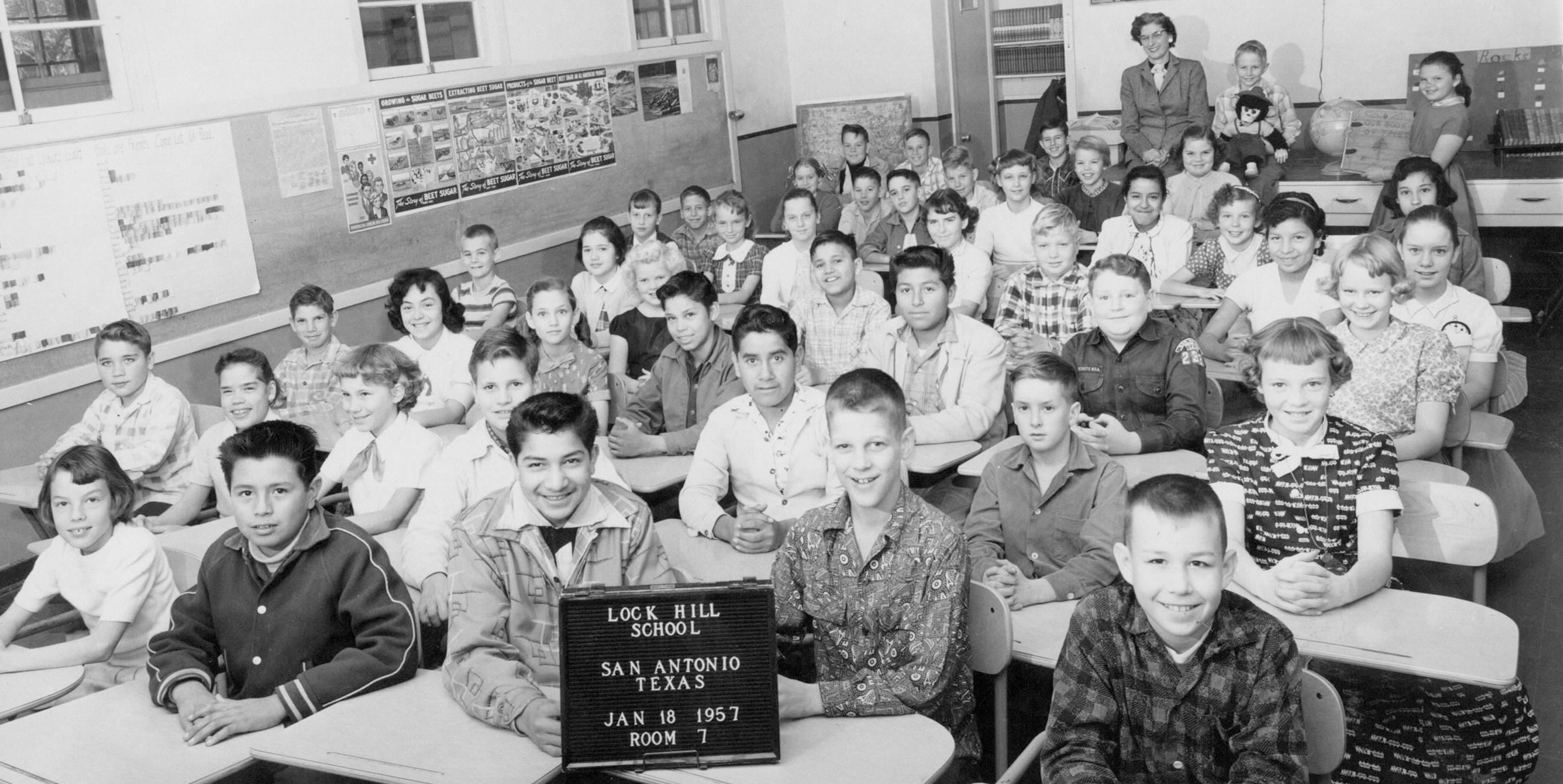 Classroom full of students 1957
