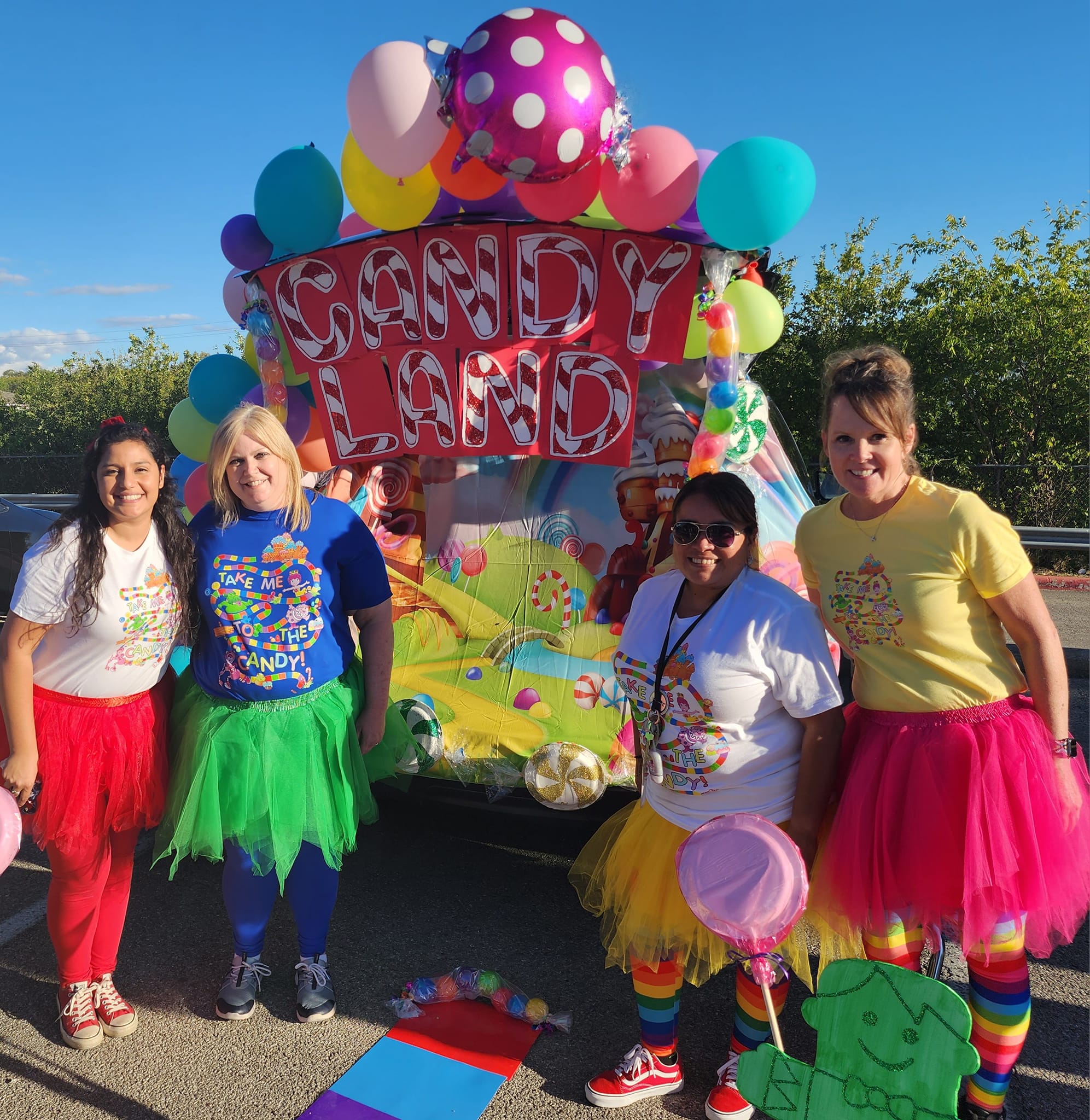 The First Grade team dressed as Candy Land characters.