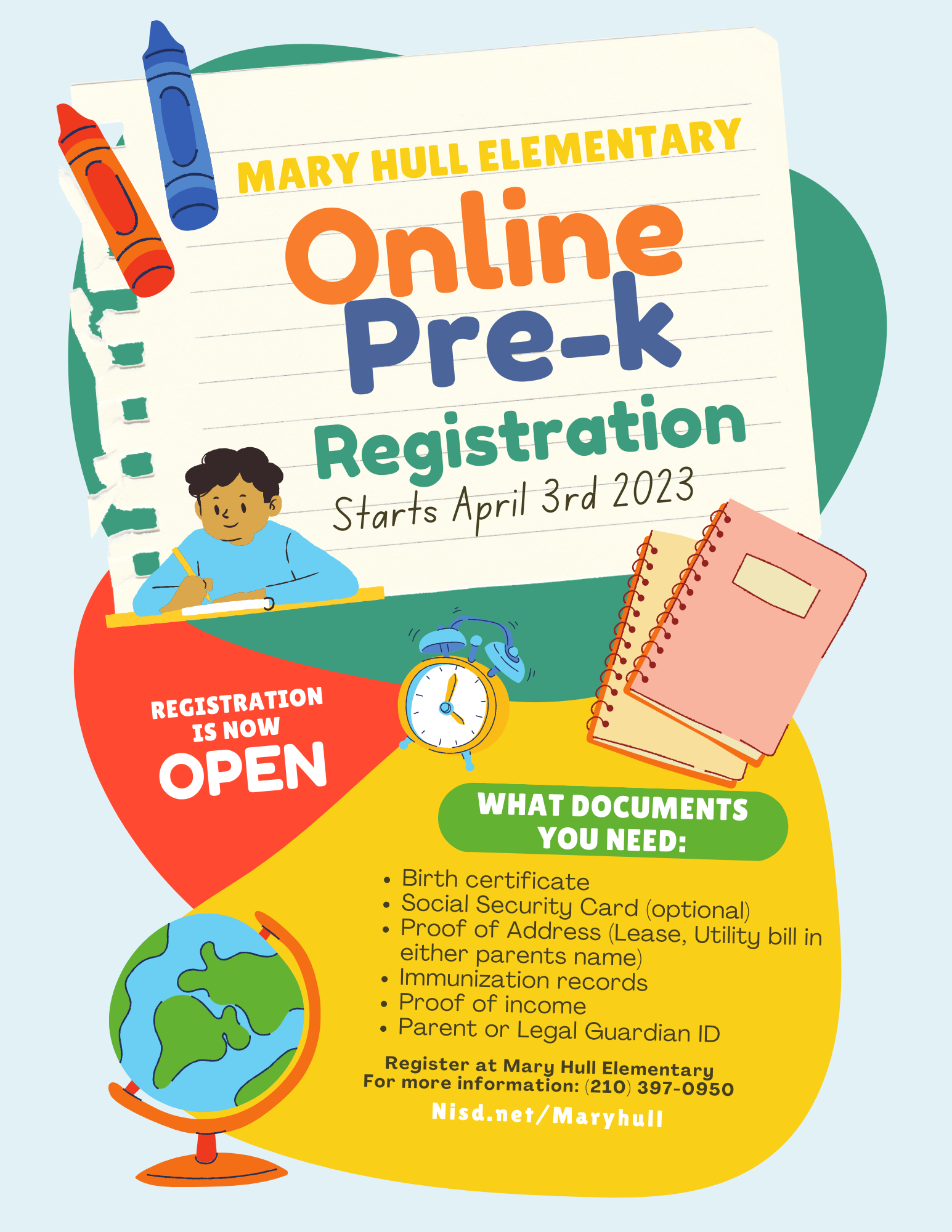 PreK Registration Mary Hull Elementary School Northside Independent