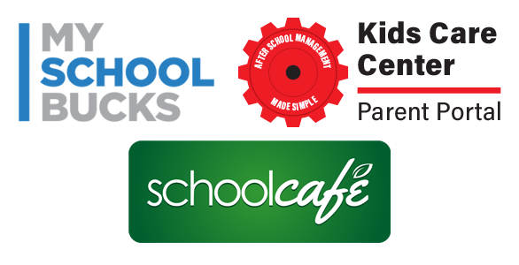 My School Bucks, Kids Care Center, and SchoolCafe Logos