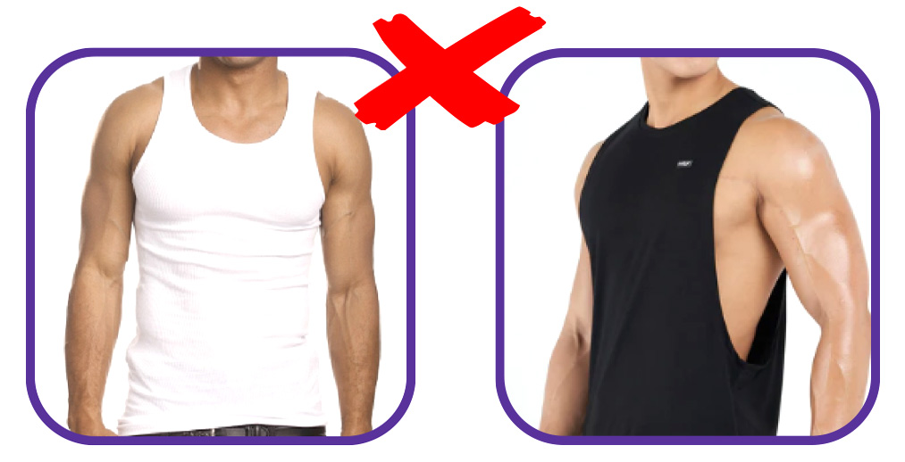 No muscle shirts or inappropriate graphics or language on clothing