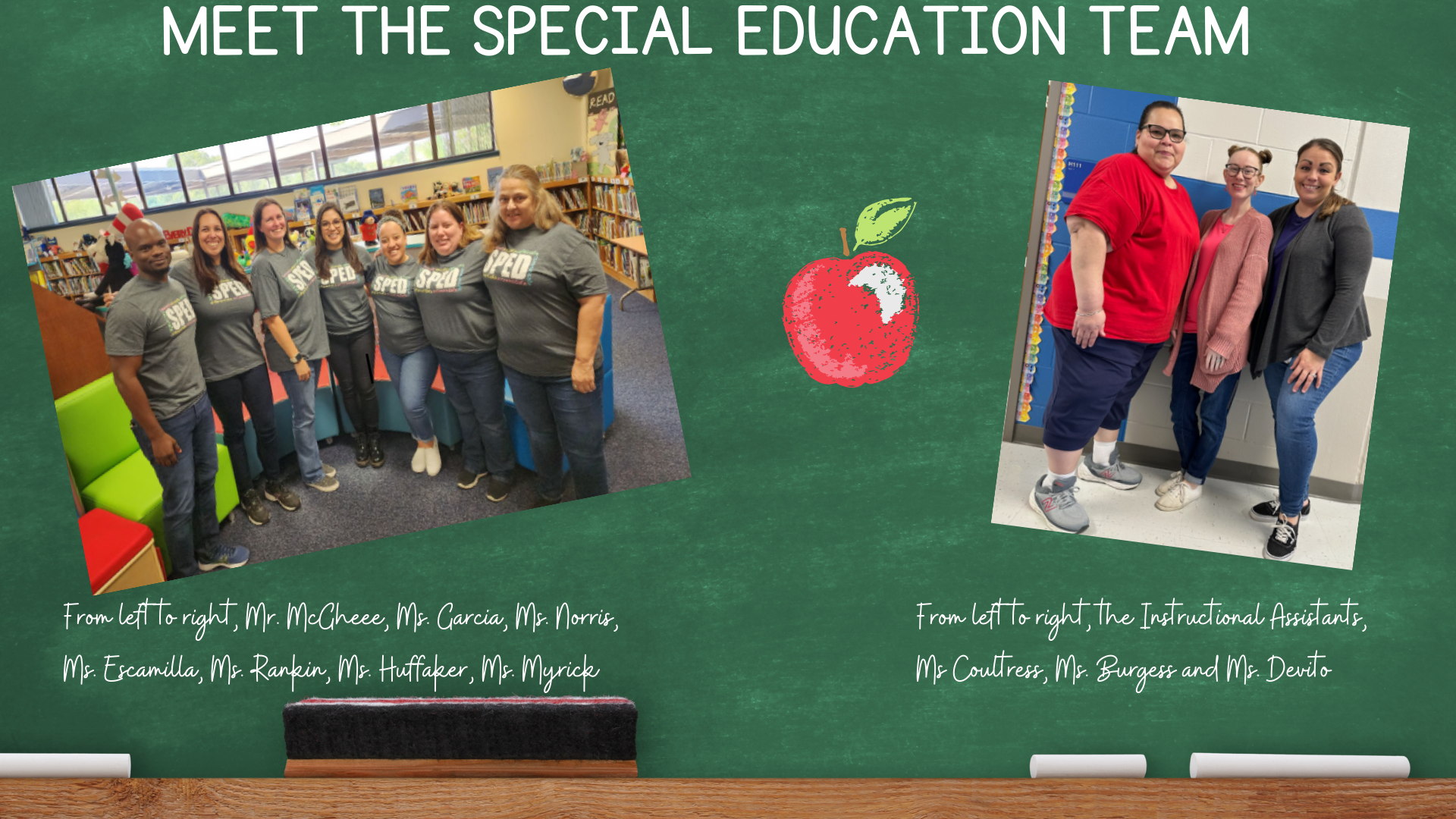 pictures of the school's Special Education Team