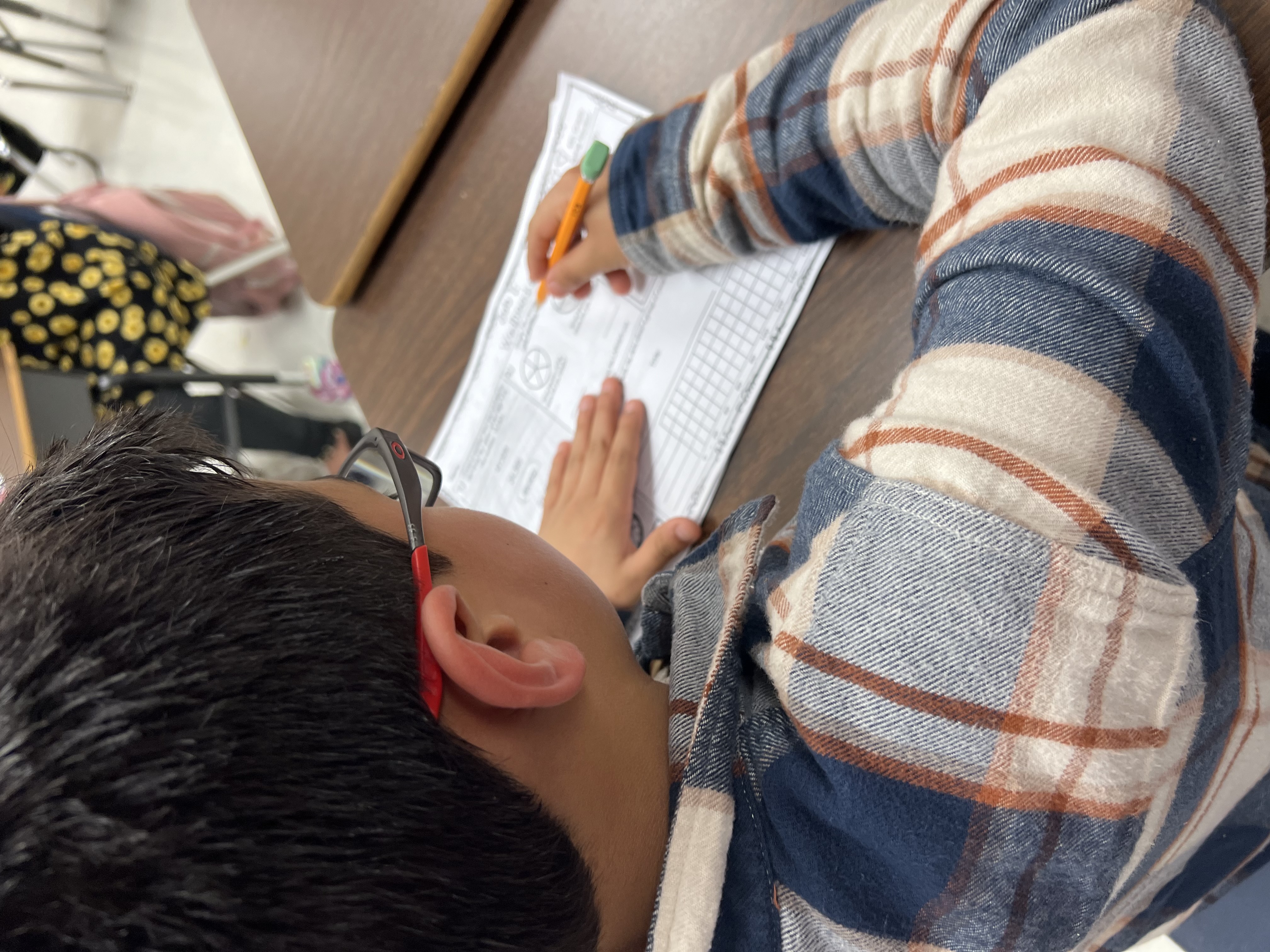 student busy doing his homework while in learning tree