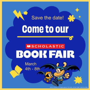 Save the date, Elrod Spring Book Fair, March 4-8, 2024
