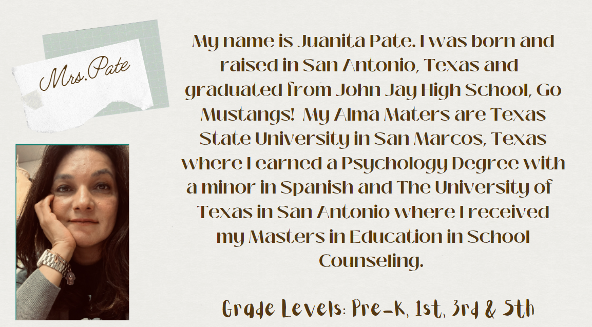 image of Mrs Pate and her bio