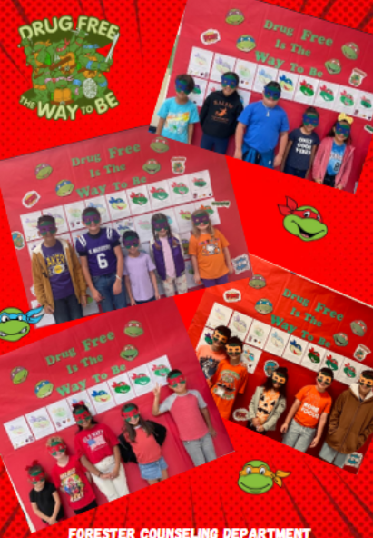 collage of students for drug free week