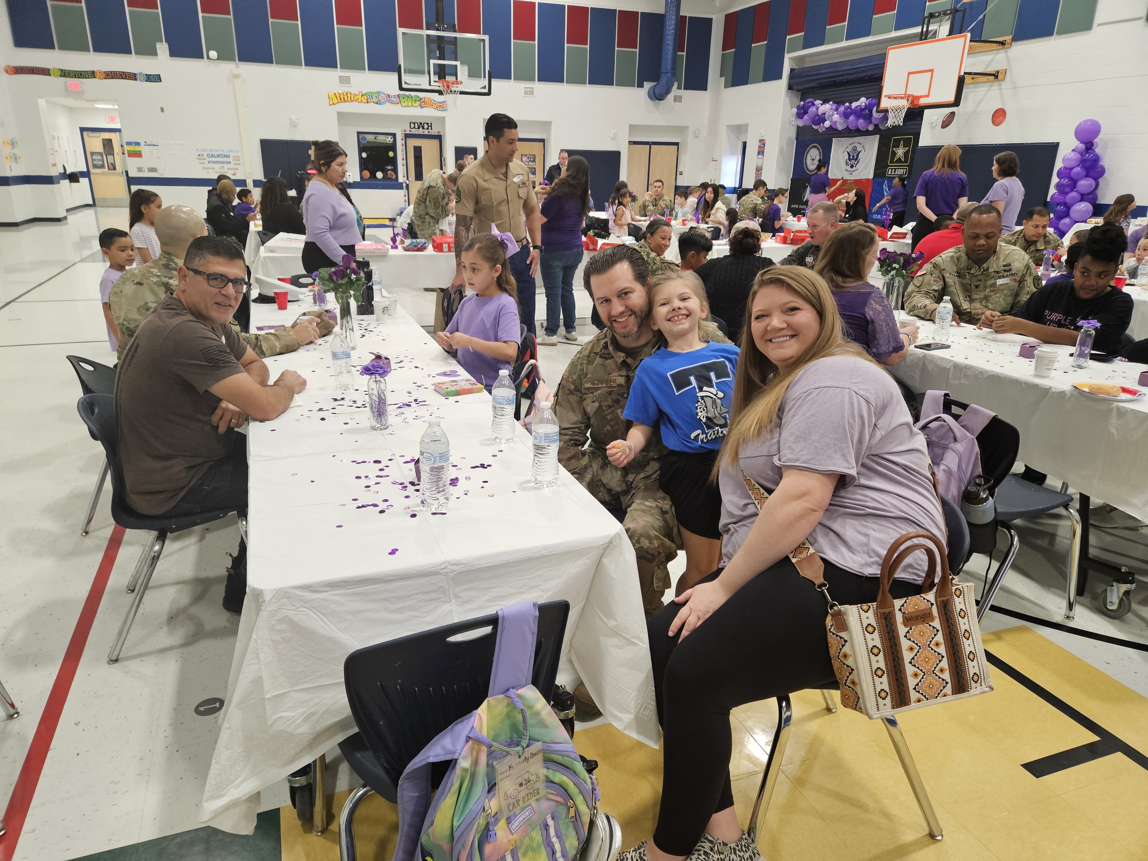 campus Military celebration families in cafeteria