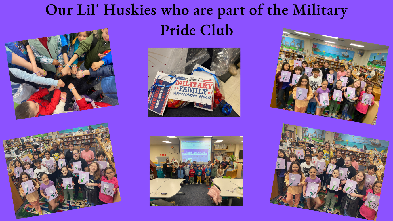 picture of  students and counselor who are part of the Military Pride Club