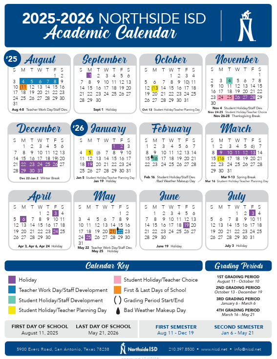 2025-2026 school calendar