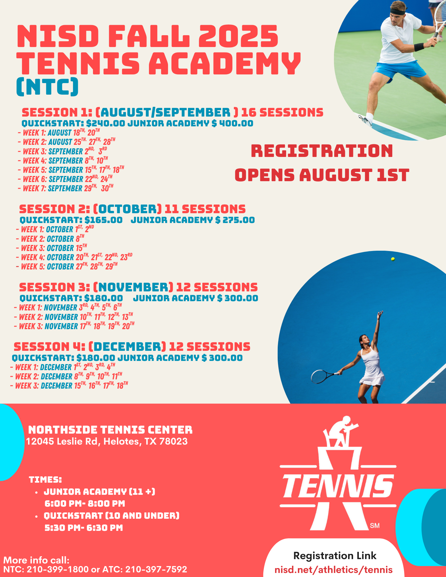Northside Tennis Center Fall Academy