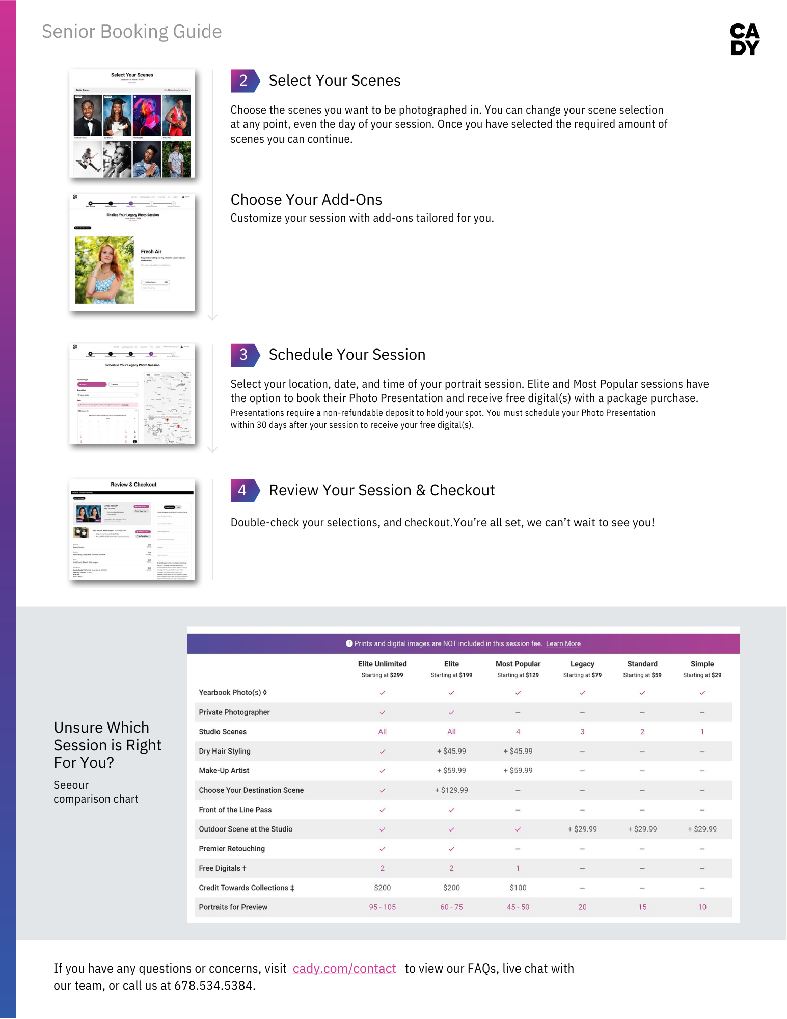 Information about Cady senior photography booking