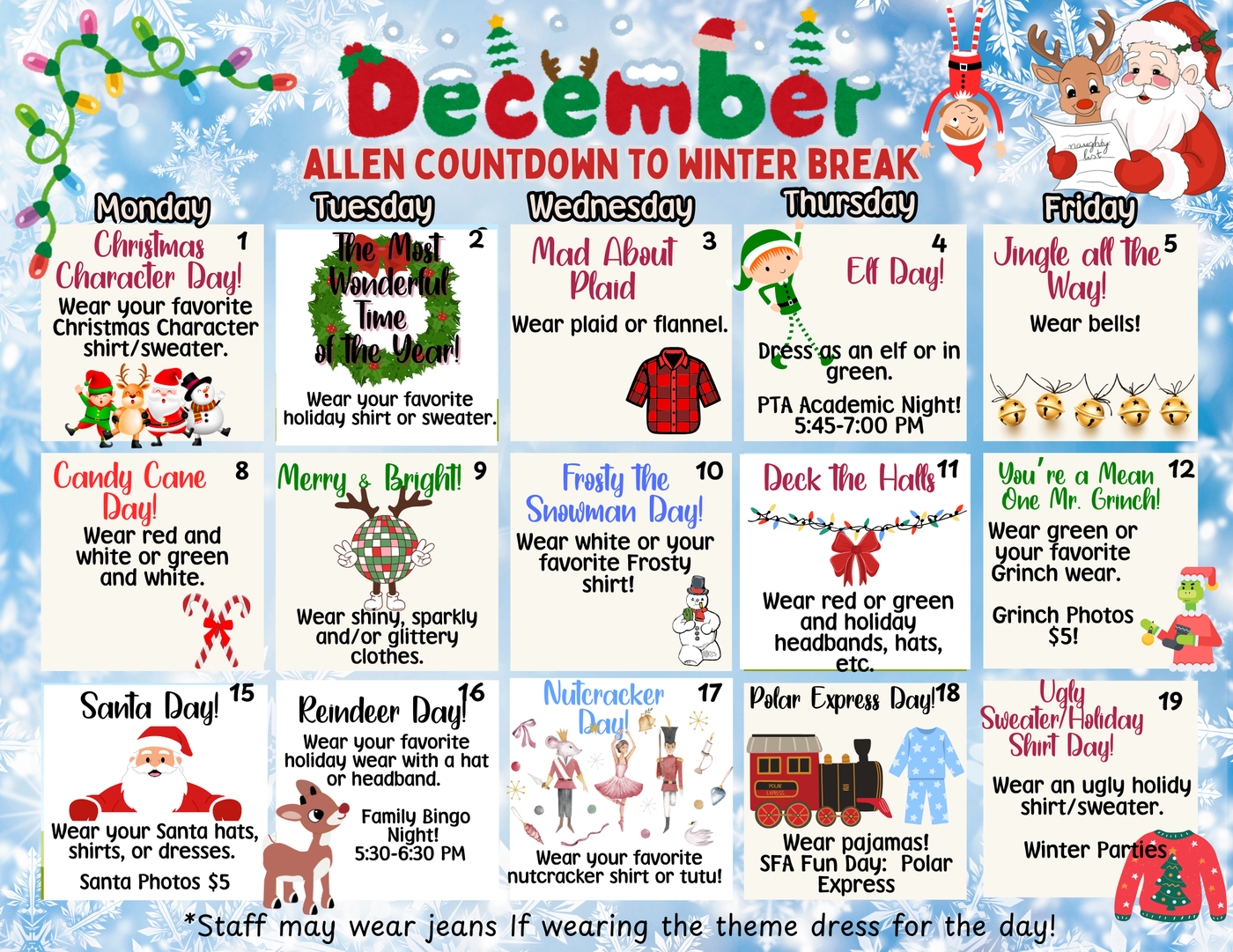 Allen December Calendar 