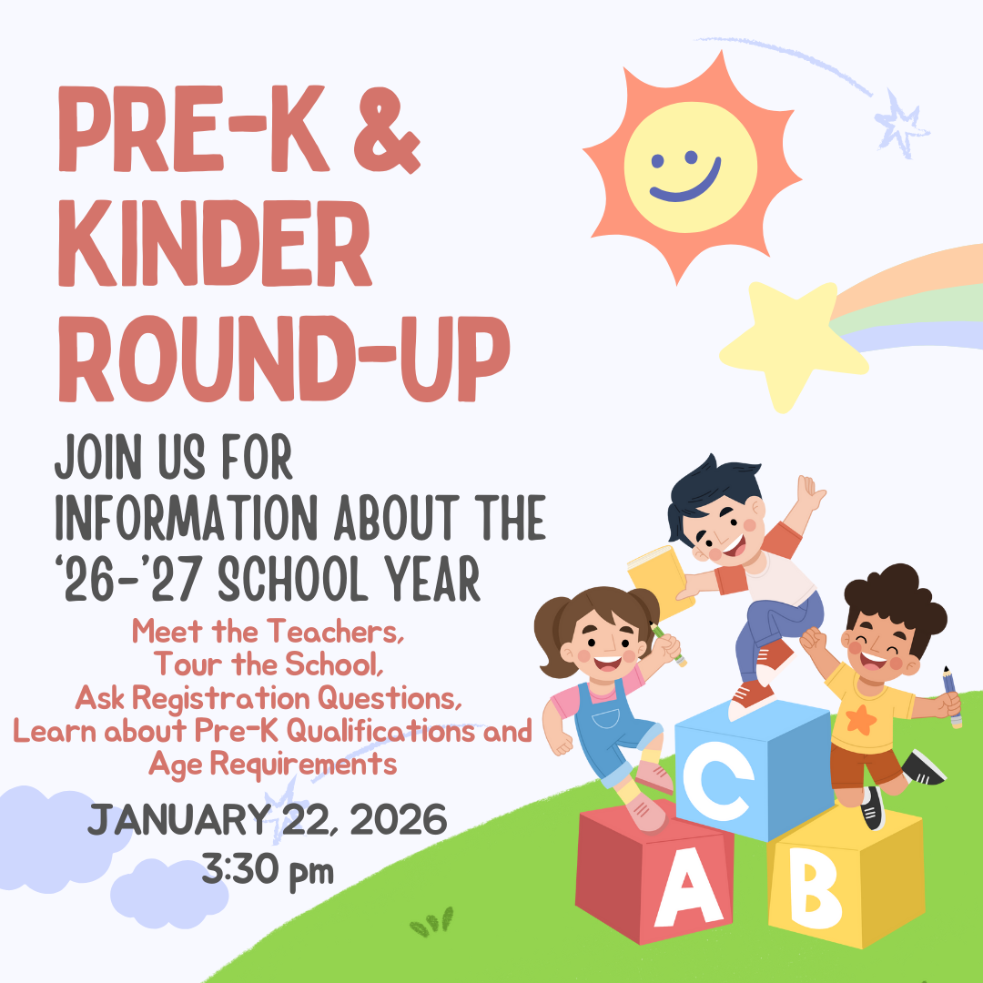 Flyer for Chumbley Pre-K and Kinder round up
