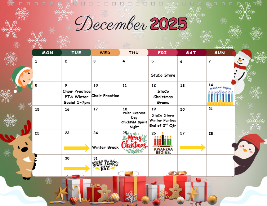 December Calendar of Events