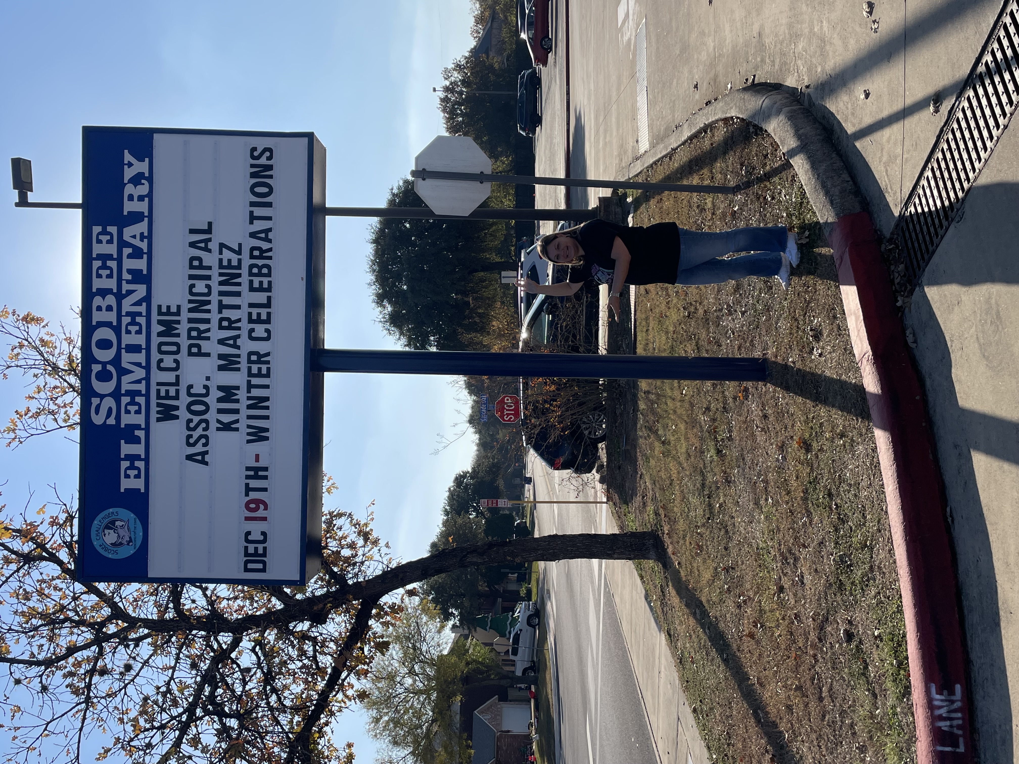 Mrs. Martinez in front of Scobee