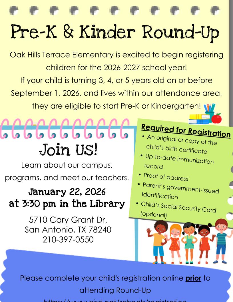 2026-2027 Pk/Kinder Round-Up