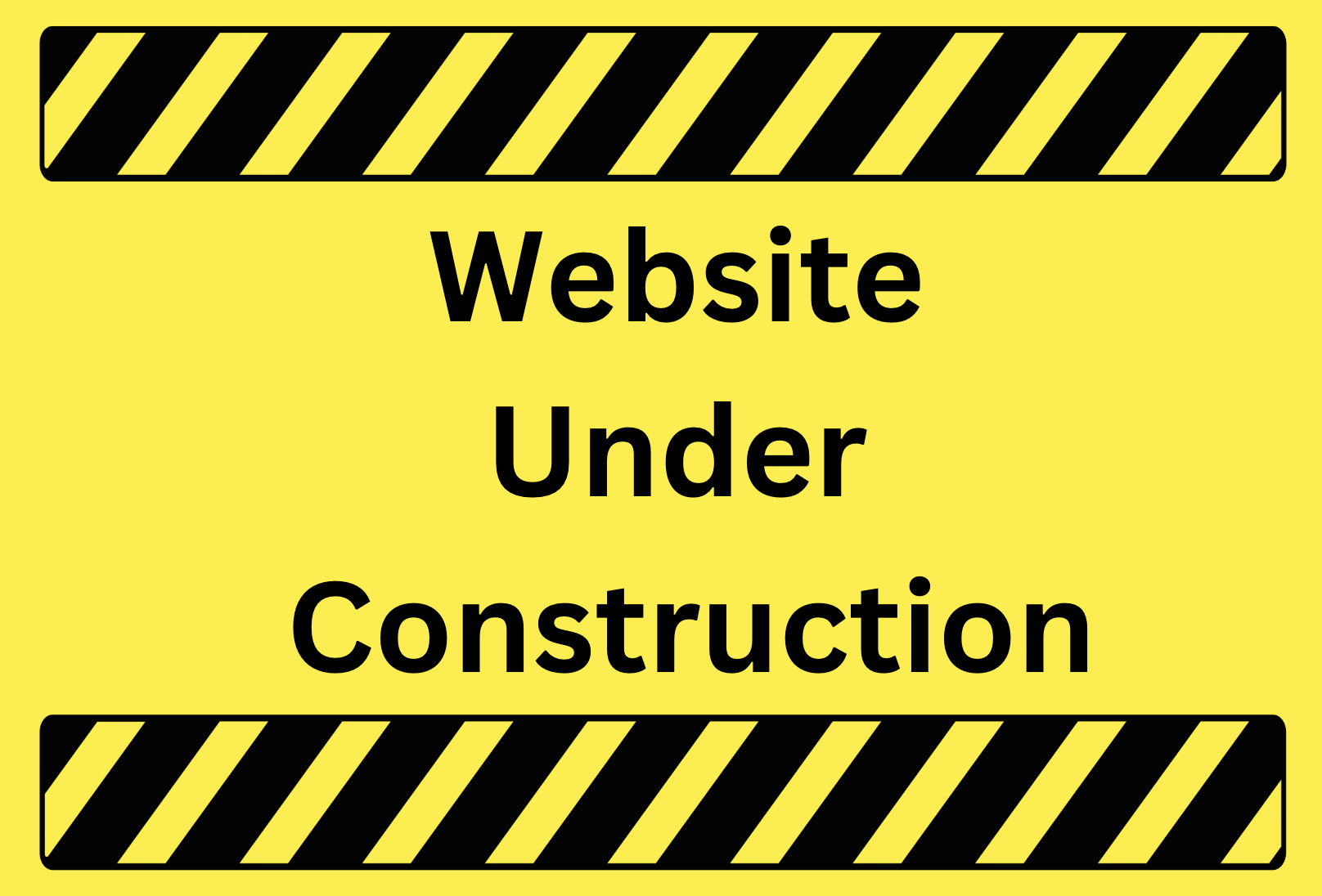 Bright yellow and black sign announcing "Website Under Construction"