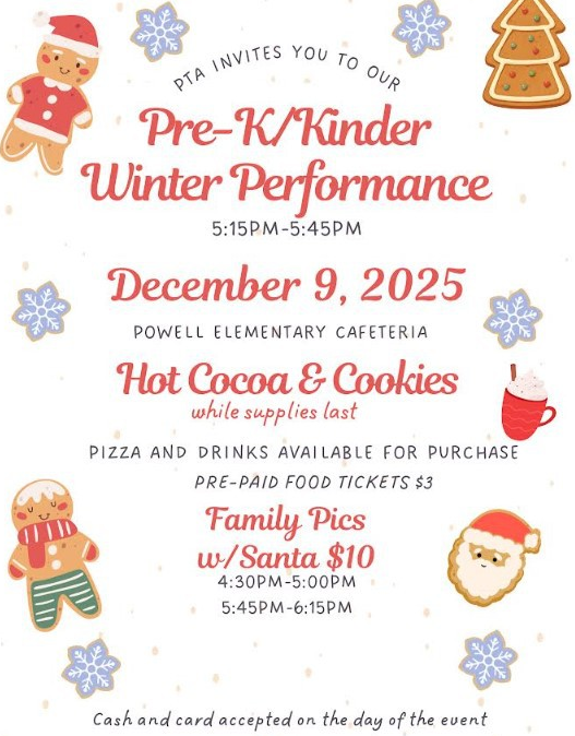 Winter performance flyer with event's details