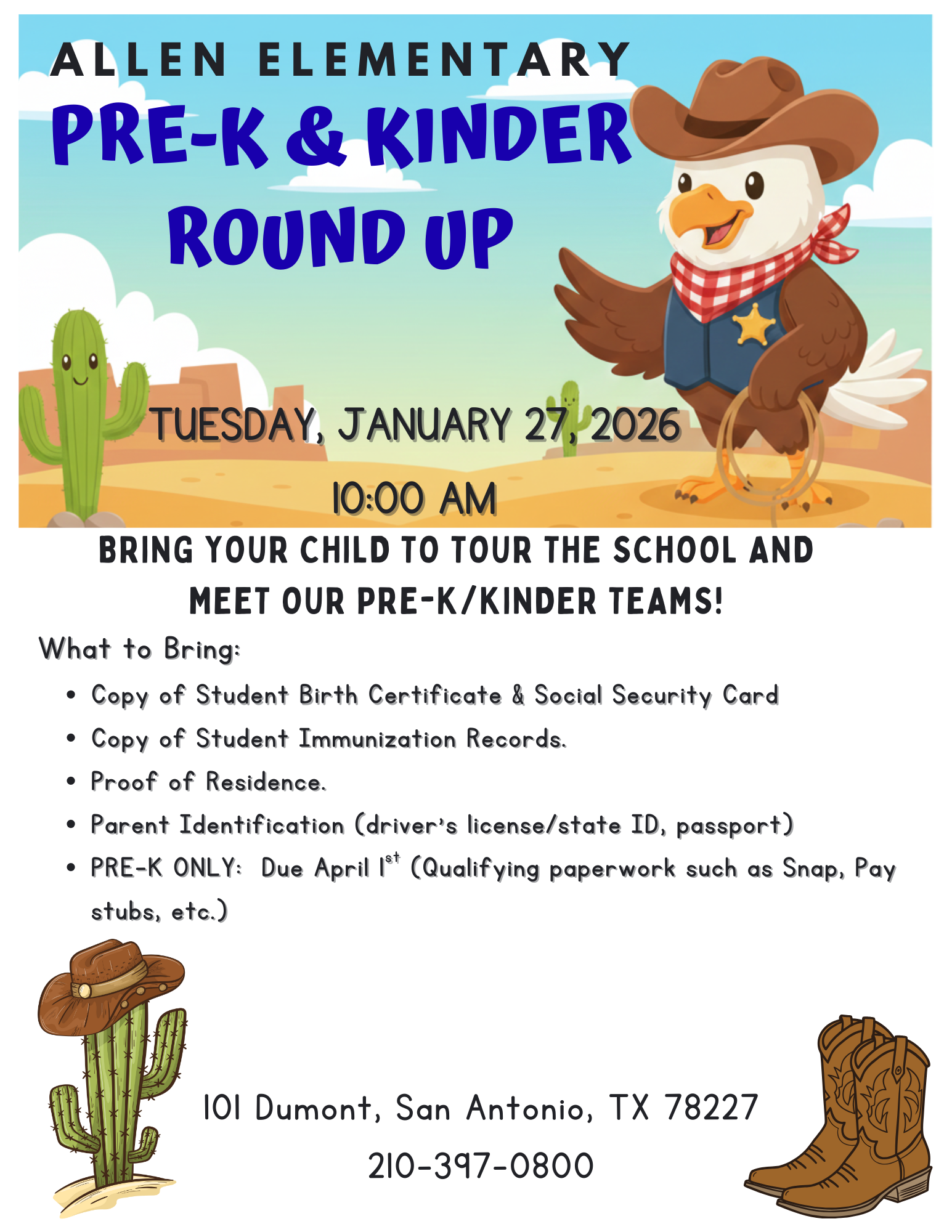 Pre-K & Kinder Round Up Flyer 