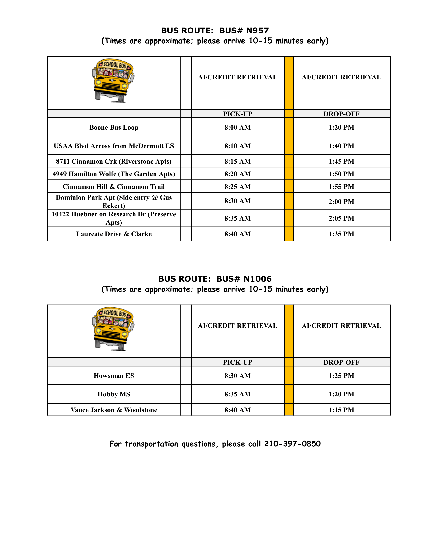 Summer Bus Route Page 2