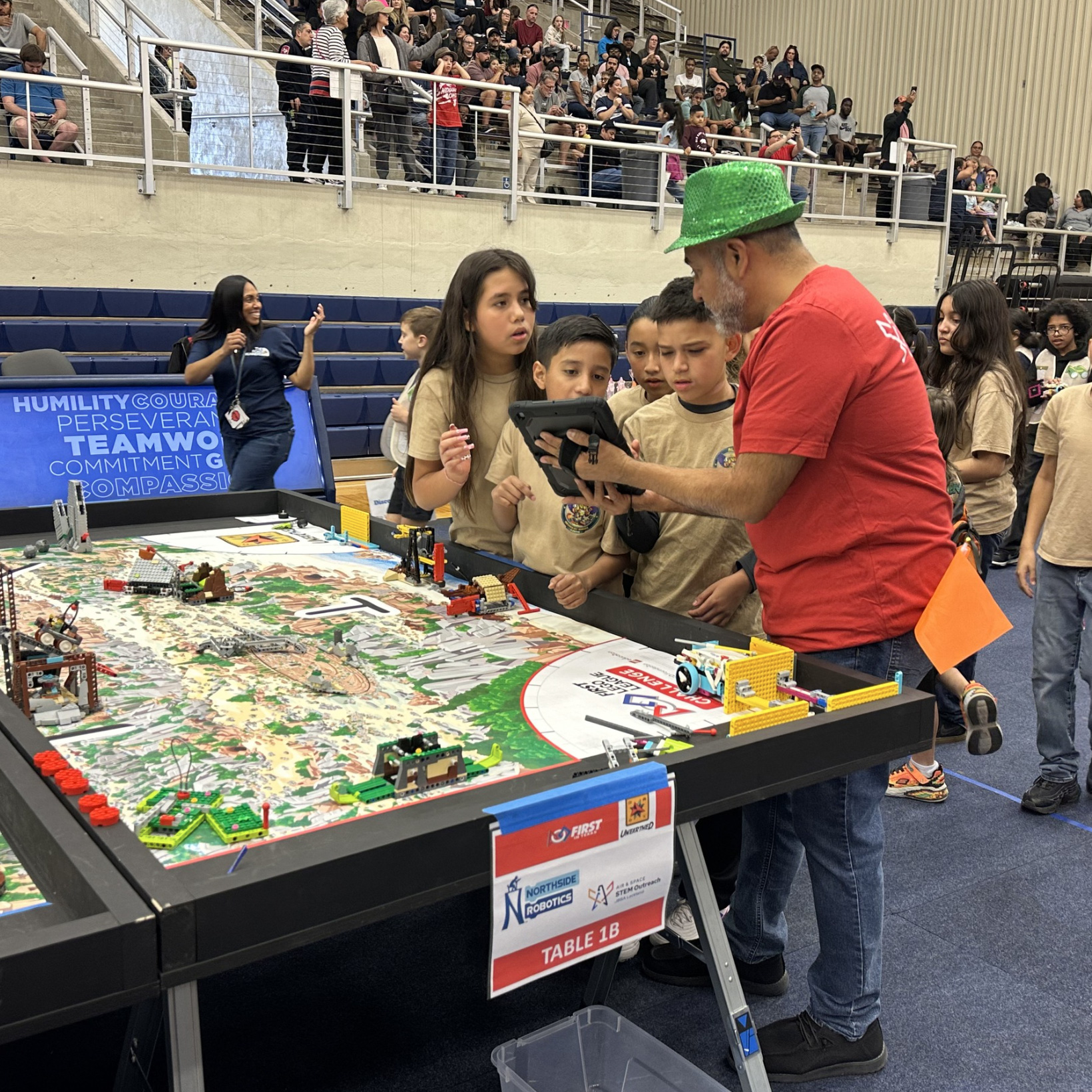 Students working as a team 
