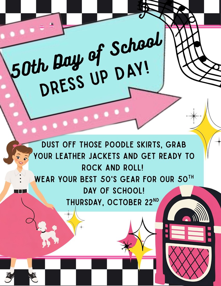 50th day of school flyer