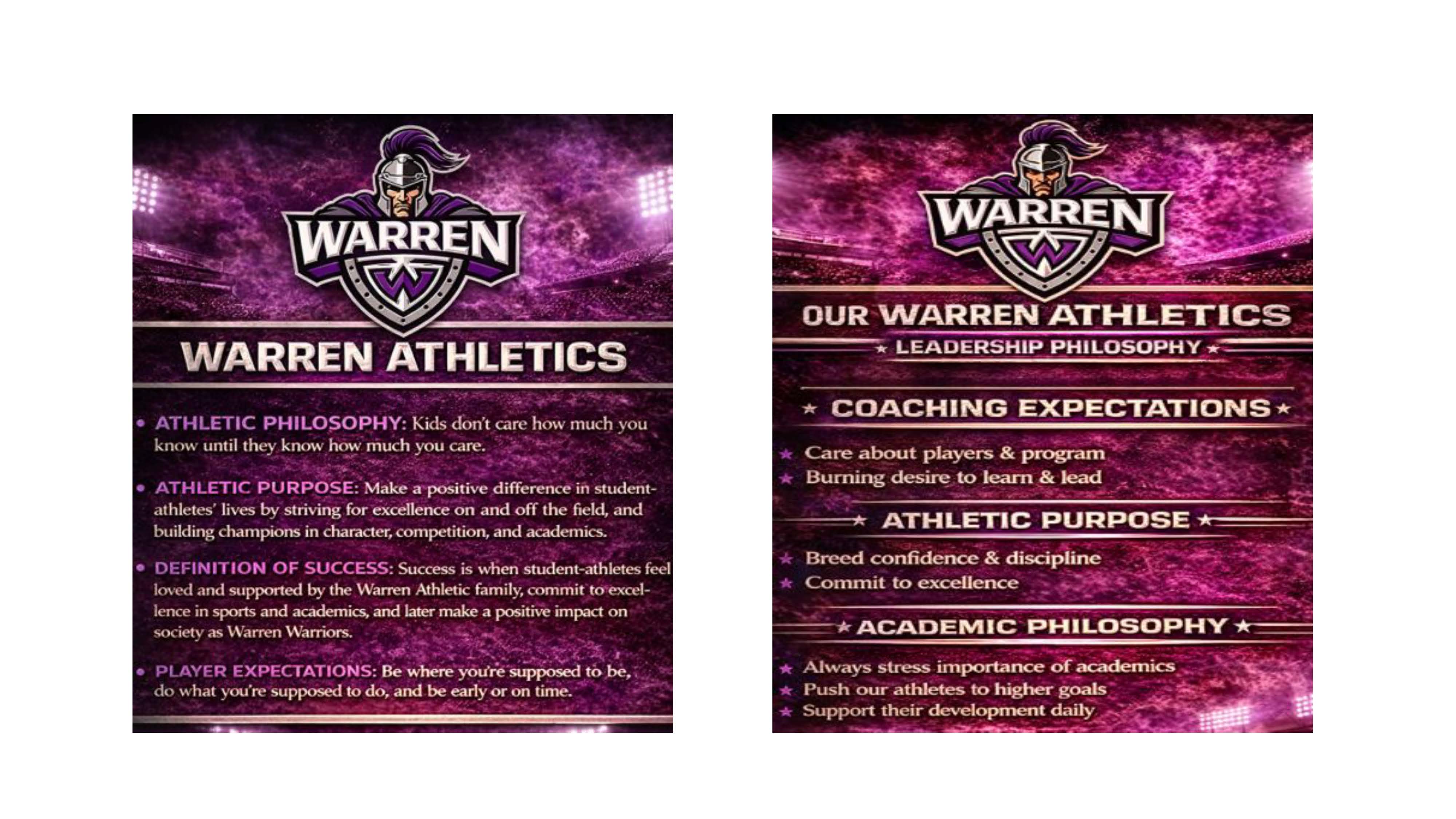 Warren Athletics Vision & Goals