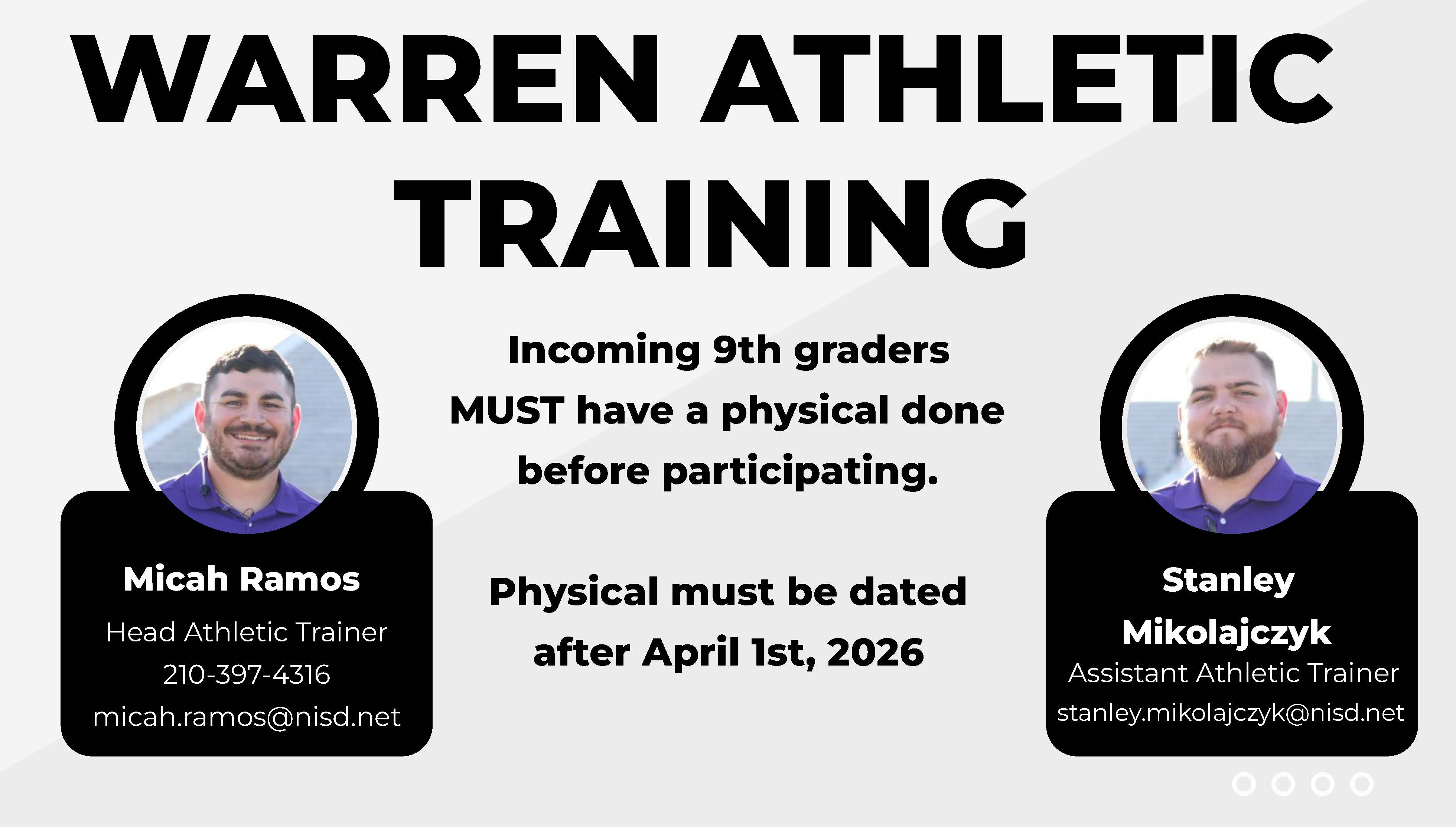 Athletic trainers info