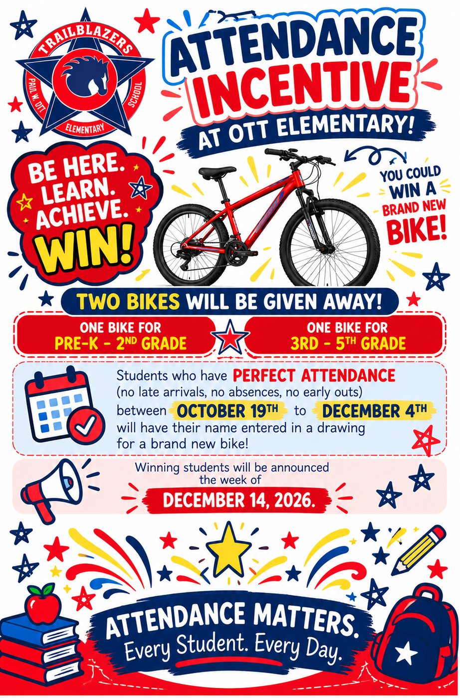 Have a chance to win a bike with perfect attendance