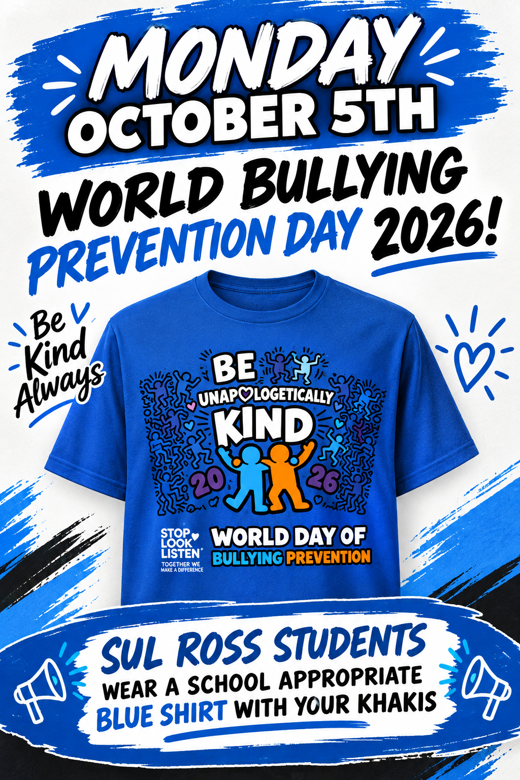 world bully prevention day october 5th, 2026. 