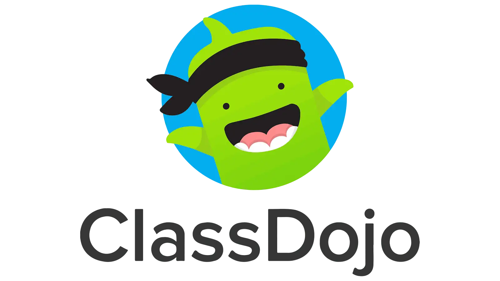Digital image of green monster with class dojo written on the bottom