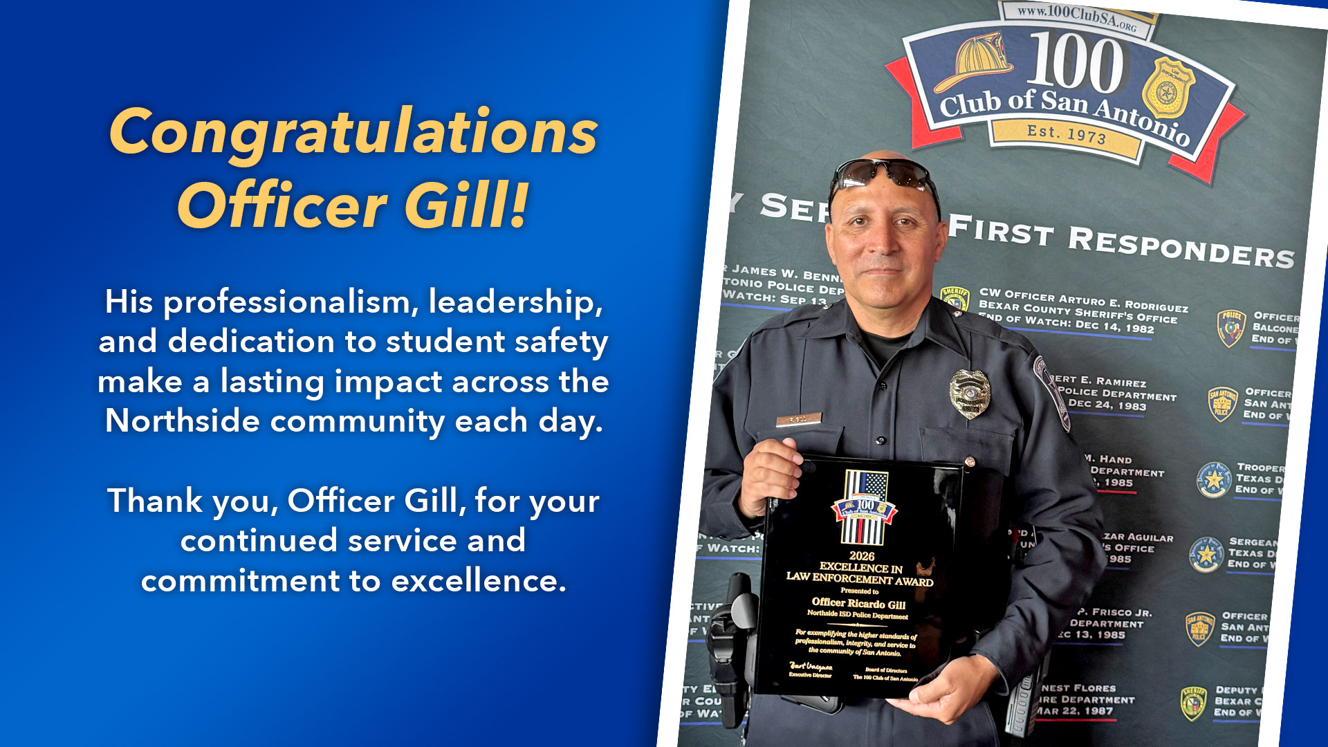 Congratulations Officer Gill