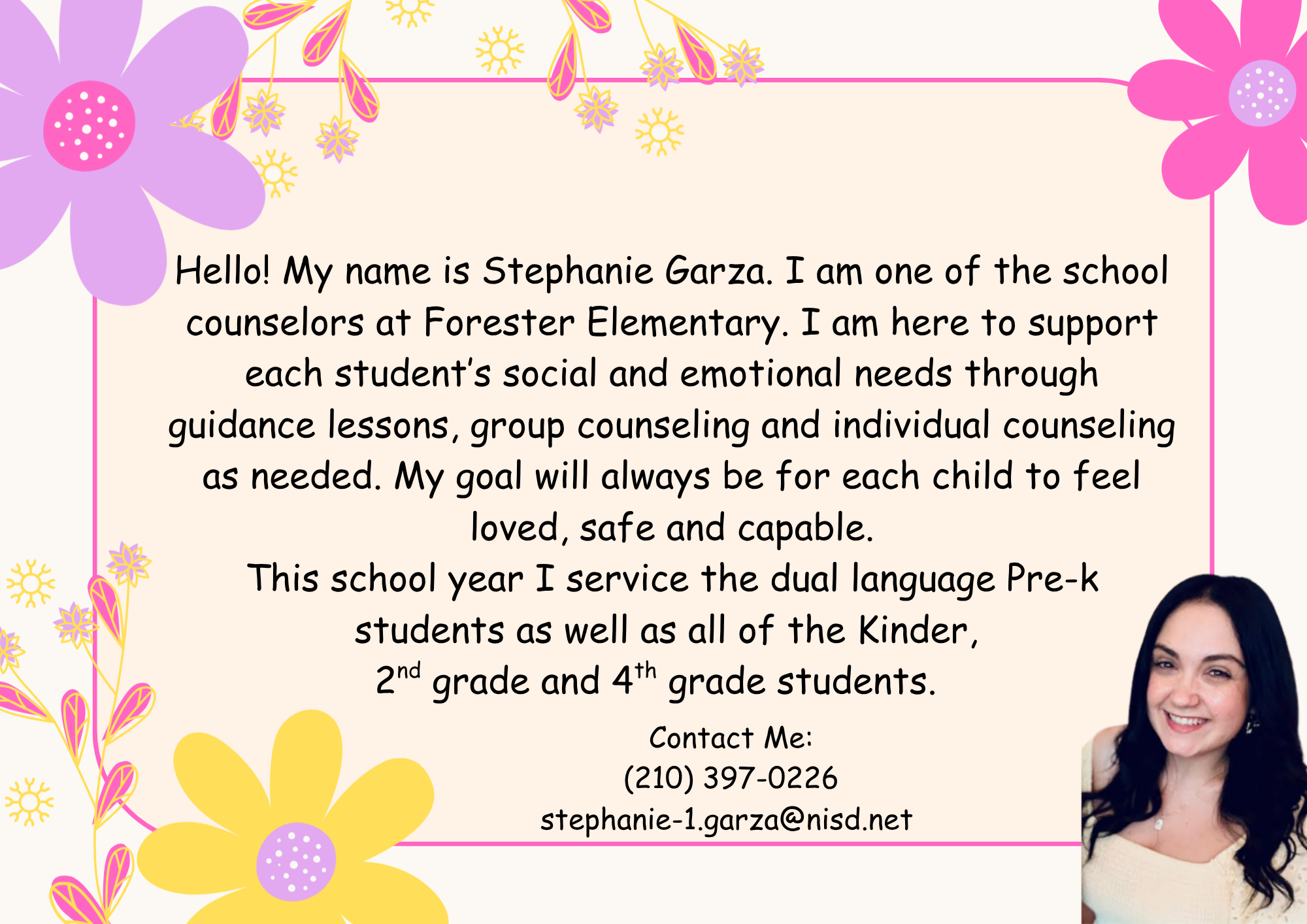 image of Forester ES Counselor Ms. Garza